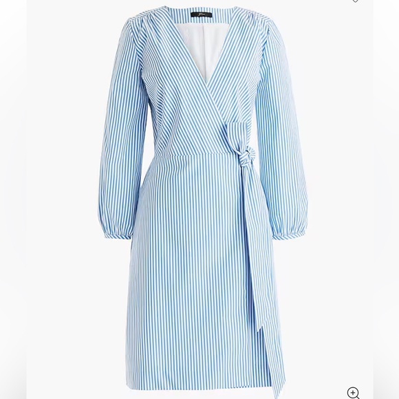EUC J. Crew Blue and White Striped Long Sleeve Dress SZ 10 RE-POSH! - Picture 1 of 7
